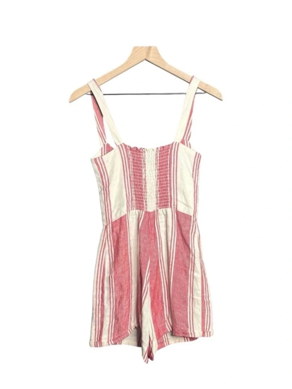 Reformation Linen Coconut Romper Size 6 Cuba Stripe